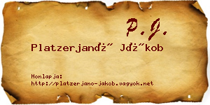 Platzerjanó Jákob névjegykártya